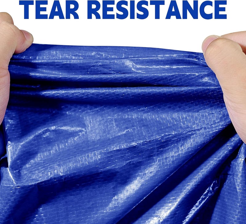 MVPNET Tarp 6x8 ft 100% Waterproof Uv Resistant High Durability Multipurpose 5mil Blue Tarp for Covering Courtyards, Cars, Camping, Gardens, Pet Nests -by - Image 4